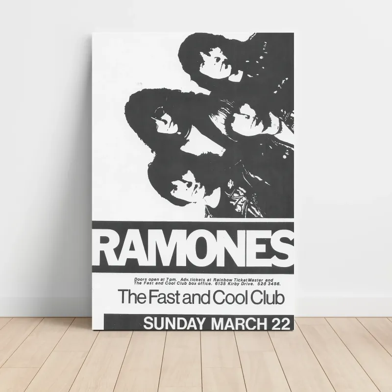 Ramones – The Fast and Cool Club Fine Art Concert Poster