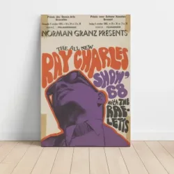 Ray Charles and The Raelettes – Show '68 Brussels Fine Art Concert Poster
