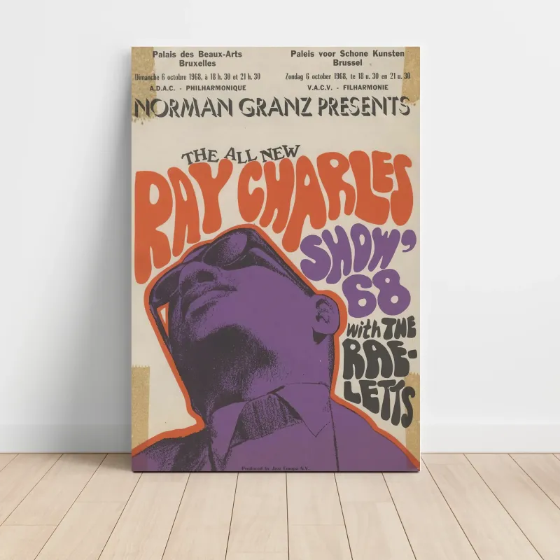 Ray Charles and The Raelettes – Show '68 Brussels Fine Art Concert Poster