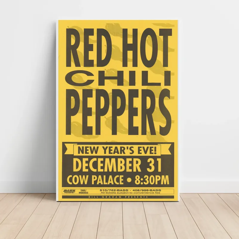 Red Hot Chili Peppers – New Year's Eve Cow Palace Fine Art Concert Poster