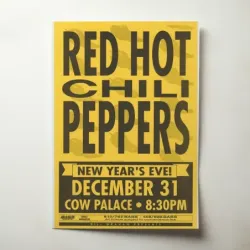 Red Hot Chili Peppers – New Year's Eve Cow Palace Fine Art Concert Poster