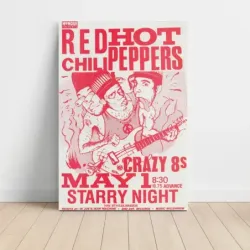 Red Hot Chili Peppers and Crazy 8s – Starry Night Fine Art Concert Poster