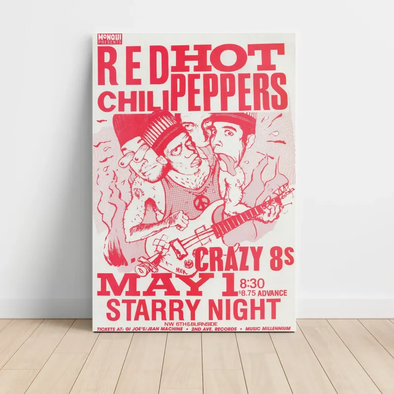 Red Hot Chili Peppers and Crazy 8s – Starry Night Fine Art Concert Poster