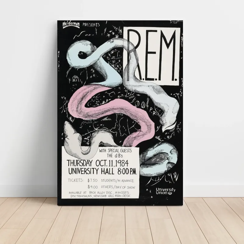 REM and The dBs – University Hall 1984 Fine Art Concert Poster