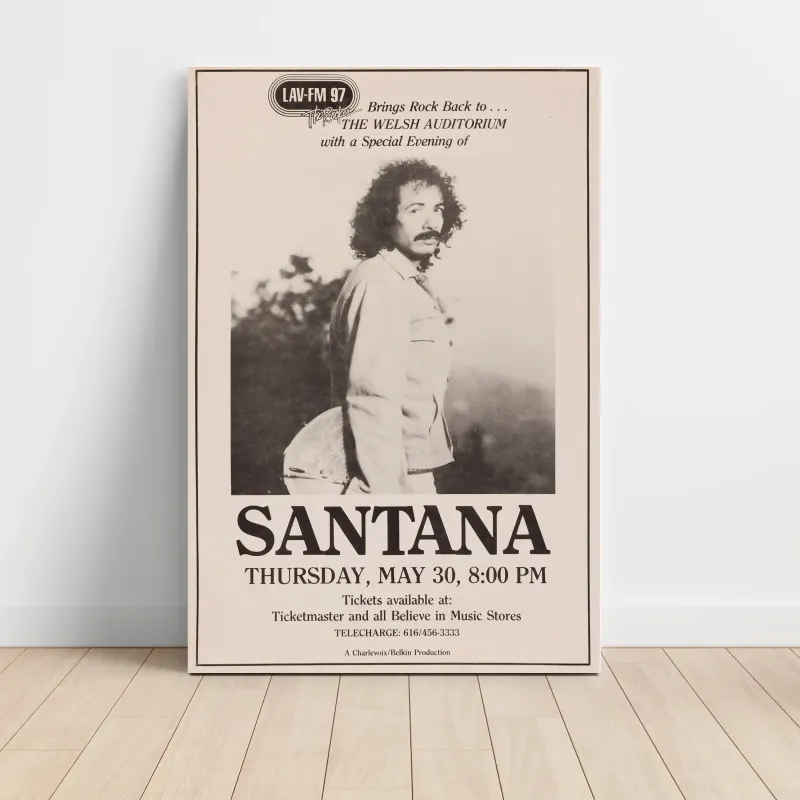 Santana – Welsh Auditorium Fine Art Concert Poster