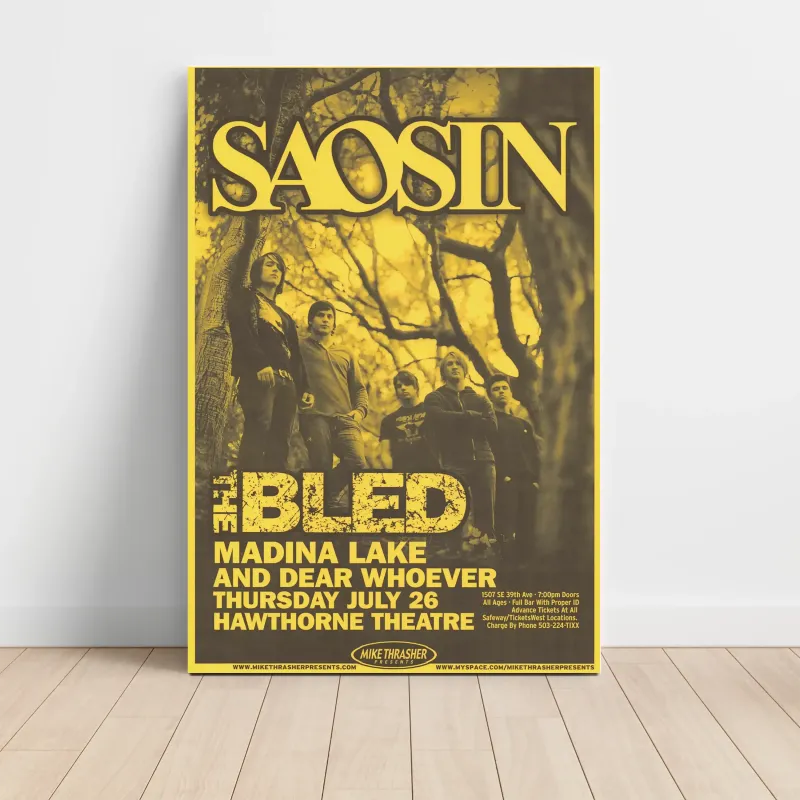 Saosin and The Bled – Hawthorne Theatre Fine Art Concert Poster