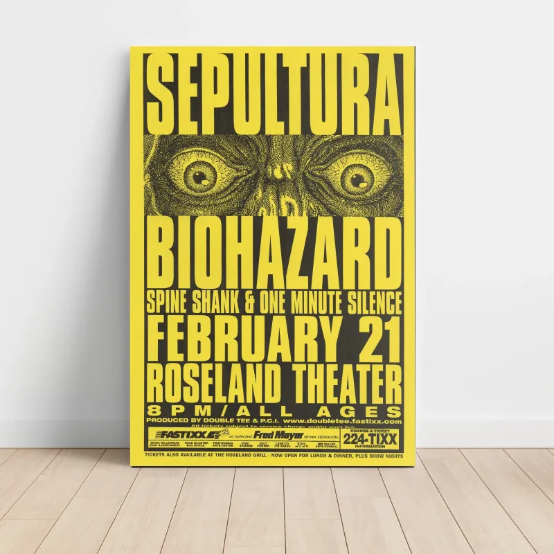 Sepultura and Biohazard – Roseland Theater Fine Art Concert Poster