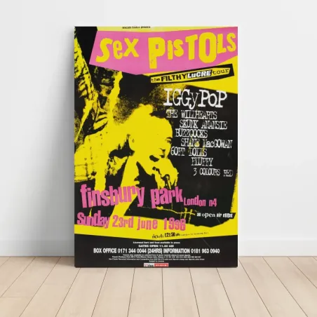 Sex Pistols and Iggy Pop – Filthy Lucre Tour Finsbury Park 1996 Fine Art Concert Poster