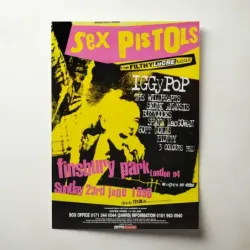 Sex Pistols and Iggy Pop – Filthy Lucre Tour Finsbury Park 1996 Fine Art Concert Poster