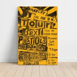 Sex Pistols and The Damned – Anarchy Tour Leeds Poly Fine Art Concert Poster
