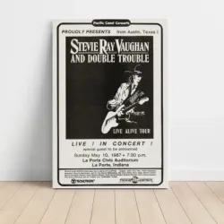 Stevie Ray Vaughan and Double Trouble – La Porte Civic Auditorium 1987 Fine Art Concert Poster