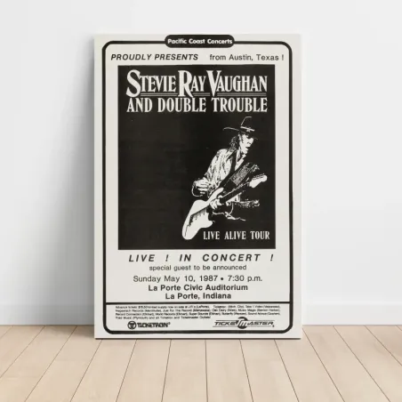 Stevie Ray Vaughan and Double Trouble – La Porte Civic Auditorium 1987 Fine Art Concert Poster