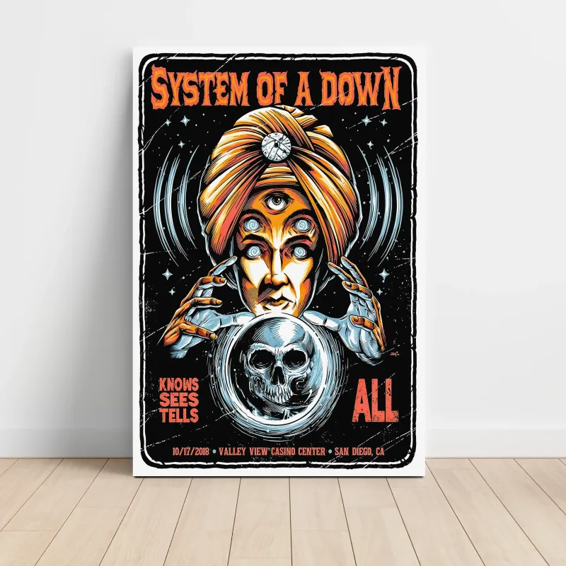 System of a Down – Valley View Casino Center San Diego 2018 Fine Art Concert Poster