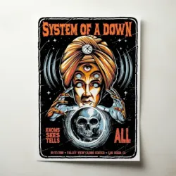 System of a Down – Valley View Casino Center San Diego 2018 Fine Art Concert Poster