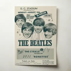 The Beatles – DC Stadium Washington Fine Art Concert Poster