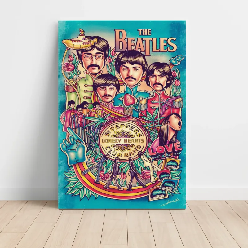 The Beatles – Sgt Pepper's Illustrated Fine Art Music Poster