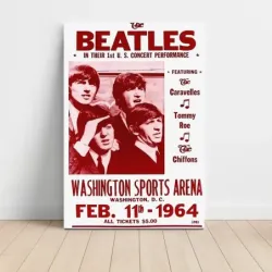 The Beatles – Washington Sports Arena 1964 Fine Art Concert Poster