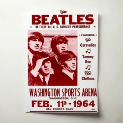 The Beatles – Washington Sports Arena 1964 Fine Art Concert Poster