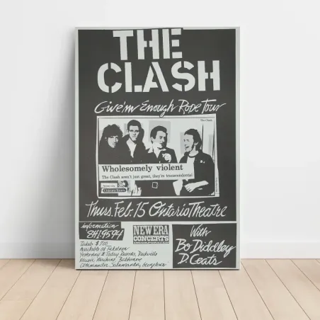 The Clash and Bo Diddley – Give 'Em Enough Rope Tour Ontario Theatre Fine Art Concert Poster
