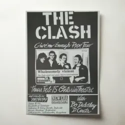 The Clash and Bo Diddley – Give 'Em Enough Rope Tour Ontario Theatre Fine Art Concert Poster