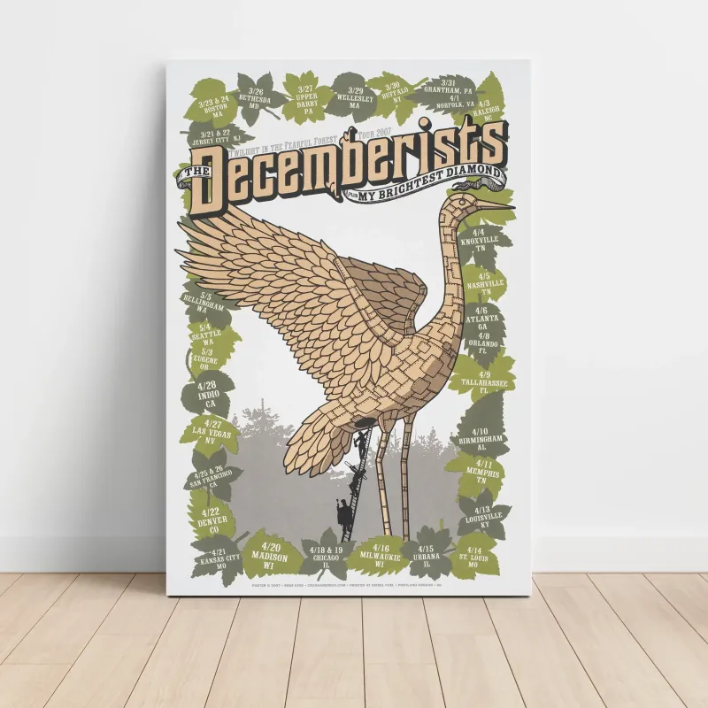 The Decemberists – Twilight In The Fearful Forest Tour 2007 Fine Art Concert Poster