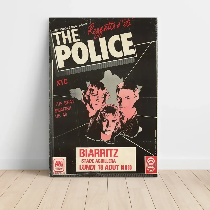 The Police and XTC – Stade Aguilera Biarritz Fine Art Concert Poster