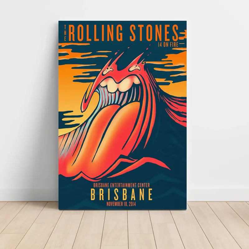 The Rolling Stones – 14 On Fire Brisbane Fine Art Concert Poster