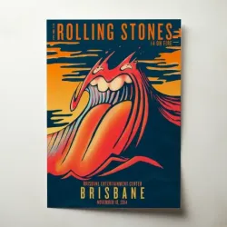 The Rolling Stones – 14 On Fire Brisbane Fine Art Concert Poster