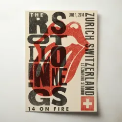 The Rolling Stones – 14 On Fire Zurich 2014 Fine Art Concert Poster