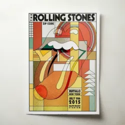 The Rolling Stones – Zip Code Tour Buffalo 2015 Fine Art Concert Poster