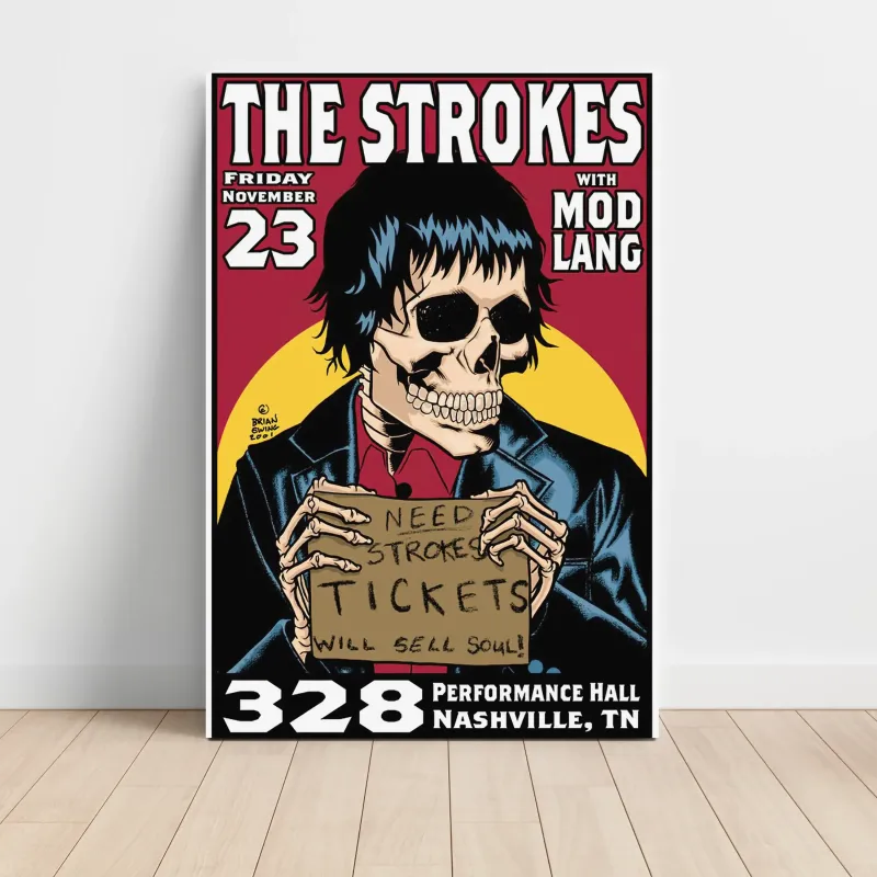 The Strokes and Mod Lang – 328 Performance Hall Nashville Fine Art Concert Poster