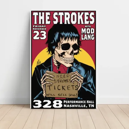 The Strokes and Mod Lang – 328 Performance Hall Nashville Fine Art Concert Poster