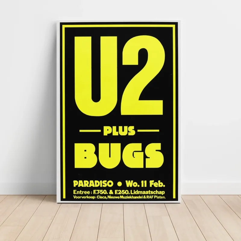 U2 and Bugs – Paradiso Amsterdam Fine Art Concert Poster