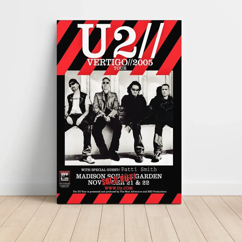 U2 and Patti Smith – Vertigo Tour 2005 Madison Square Garden Fine Art Concert Poster