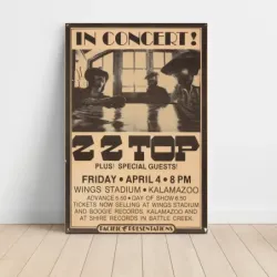 ZZ Top – Wings Stadium Kalamazoo Fine Art Concert Poster