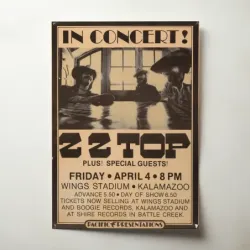 ZZ Top – Wings Stadium Kalamazoo Fine Art Concert Poster