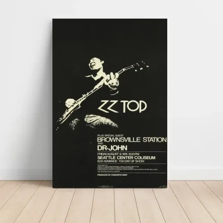 ZZ Top and Brownsville Station and Dr John – Seattle Center Coliseum 1974 Fine Art Concert Poster