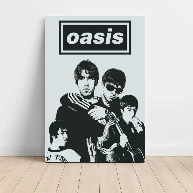 Oasis – Black And White Band Portrait Fine Art Music Poster