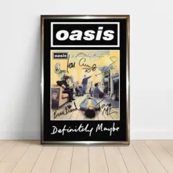 Oasis – Definitely Maybe Signed Frame Fine Art Music Poster