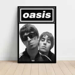 Oasis – Liam And Noel Black Border Fine Art Music Poster
