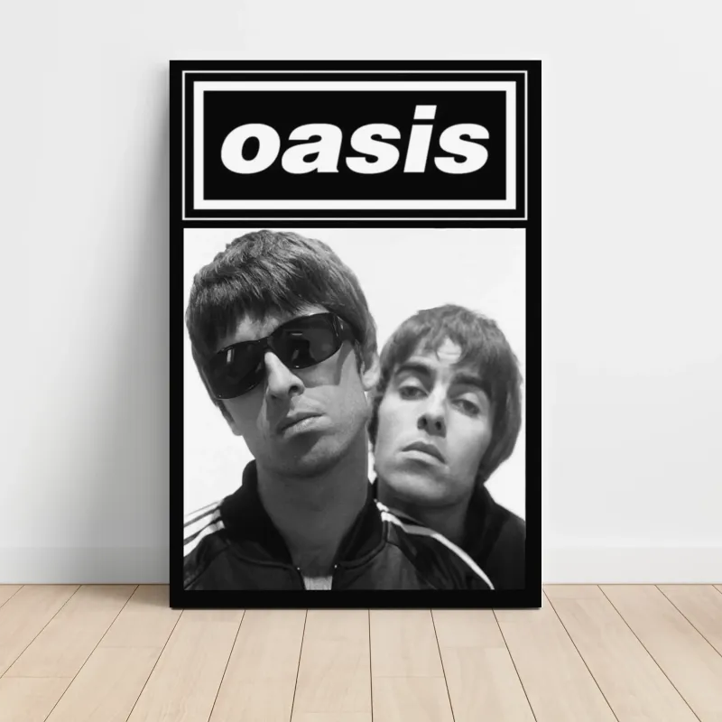 Oasis – Liam And Noel Black Border Fine Art Music Poster