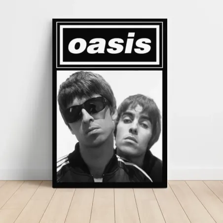 Oasis – Liam And Noel Black Border Fine Art Music Poster