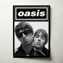 Oasis – Liam And Noel Black Border Fine Art Music Poster