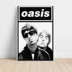 Oasis – Liam And Noel Halftone Logo Fine Art Music Poster