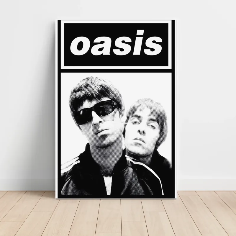 Oasis – Liam And Noel Halftone Logo Fine Art Music Poster