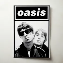 Oasis – Liam And Noel Halftone Logo Fine Art Music Poster