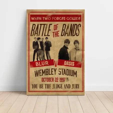 Oasis v Blur – Battle Of The Bands Wembley 1997 Fine Art Concert Poster