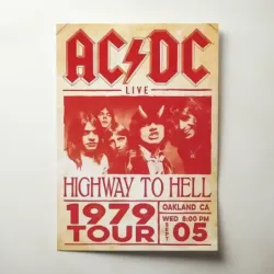 AC/DC – Highway To Hell Tour 1979 Oakland Fine Art Concert Poster