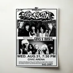 Aerosmith and Guns N' Roses – Civic Arena Fine Art Concert Poster