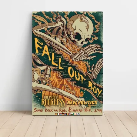 Fall Out Boy – Save Rock and Roll European Tour 2014 Fine Art Concert Poster